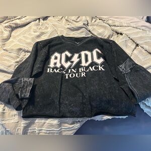 Women’s Size Small ACDC black crop long sleeve
